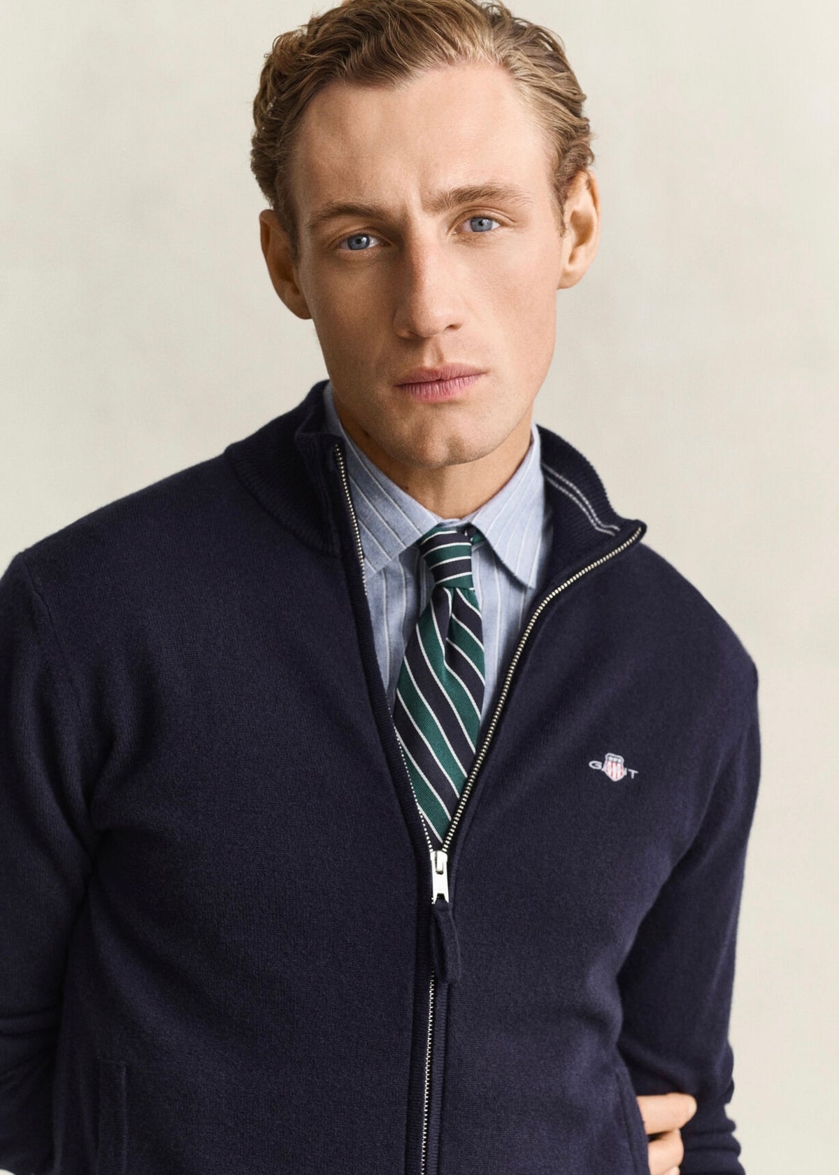 Superfine Lambswool Zip Cardigan