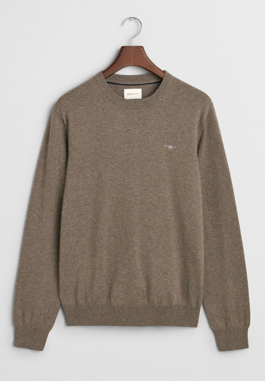Cotton/Wool C-neck Genser