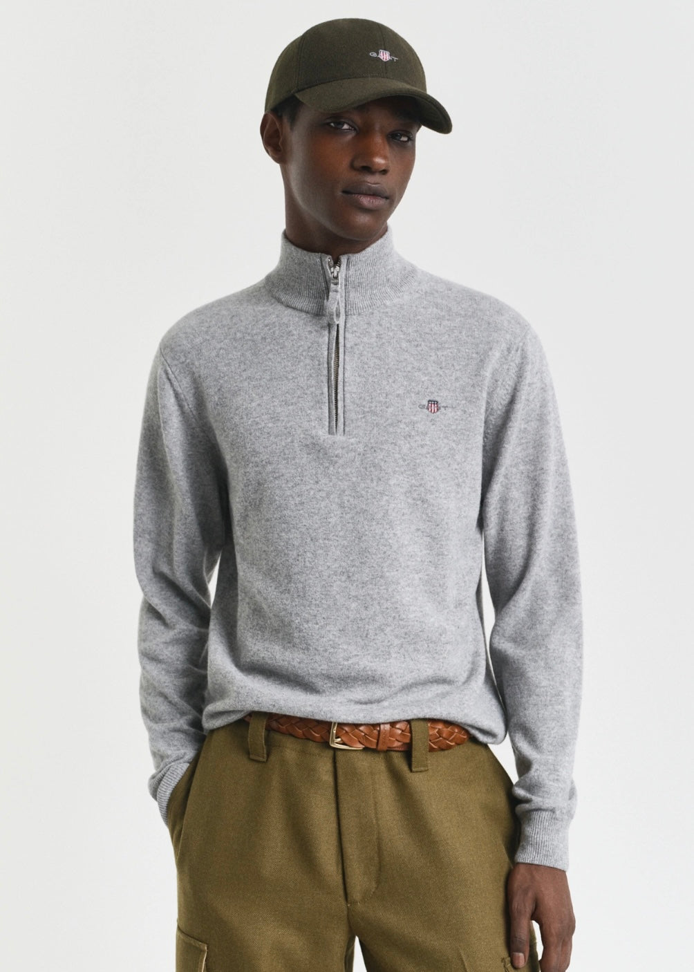 Superfine Lambswool Half Zip Genser