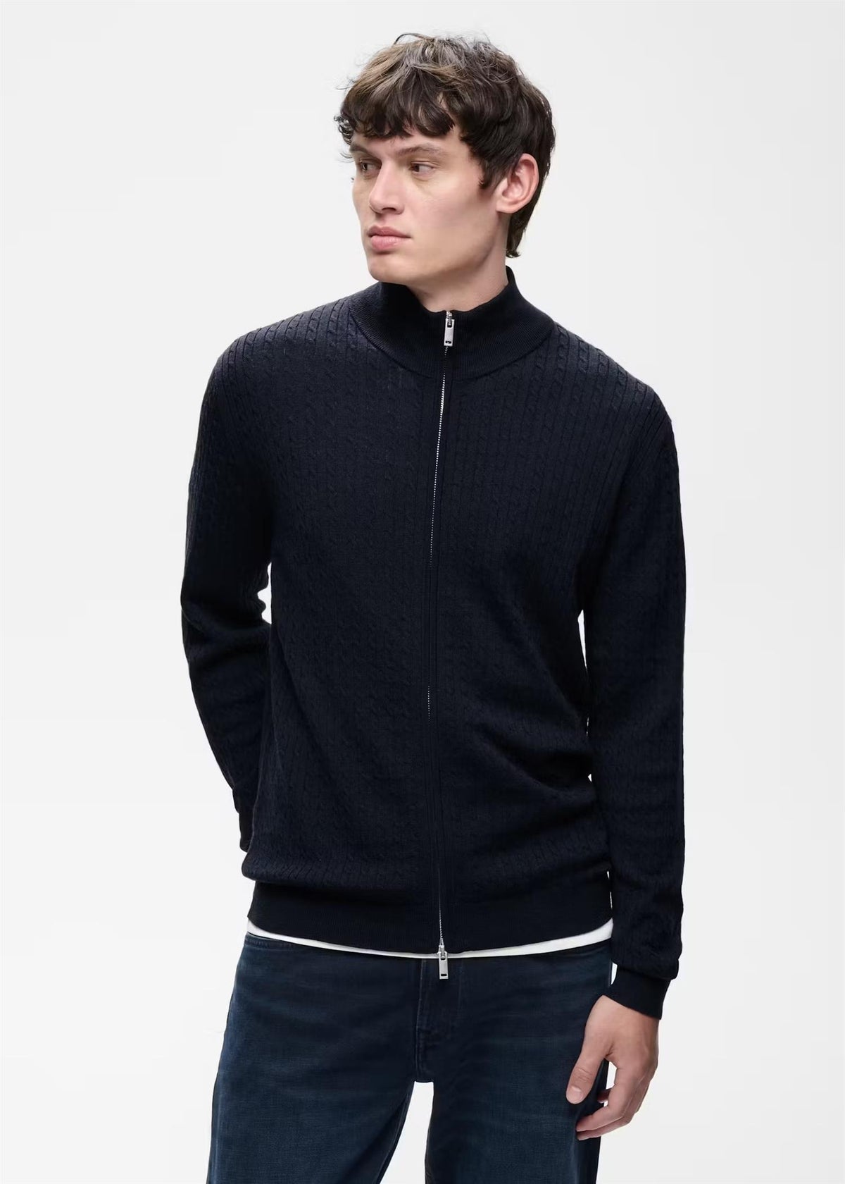 MAmason Cable Full Zip Genser