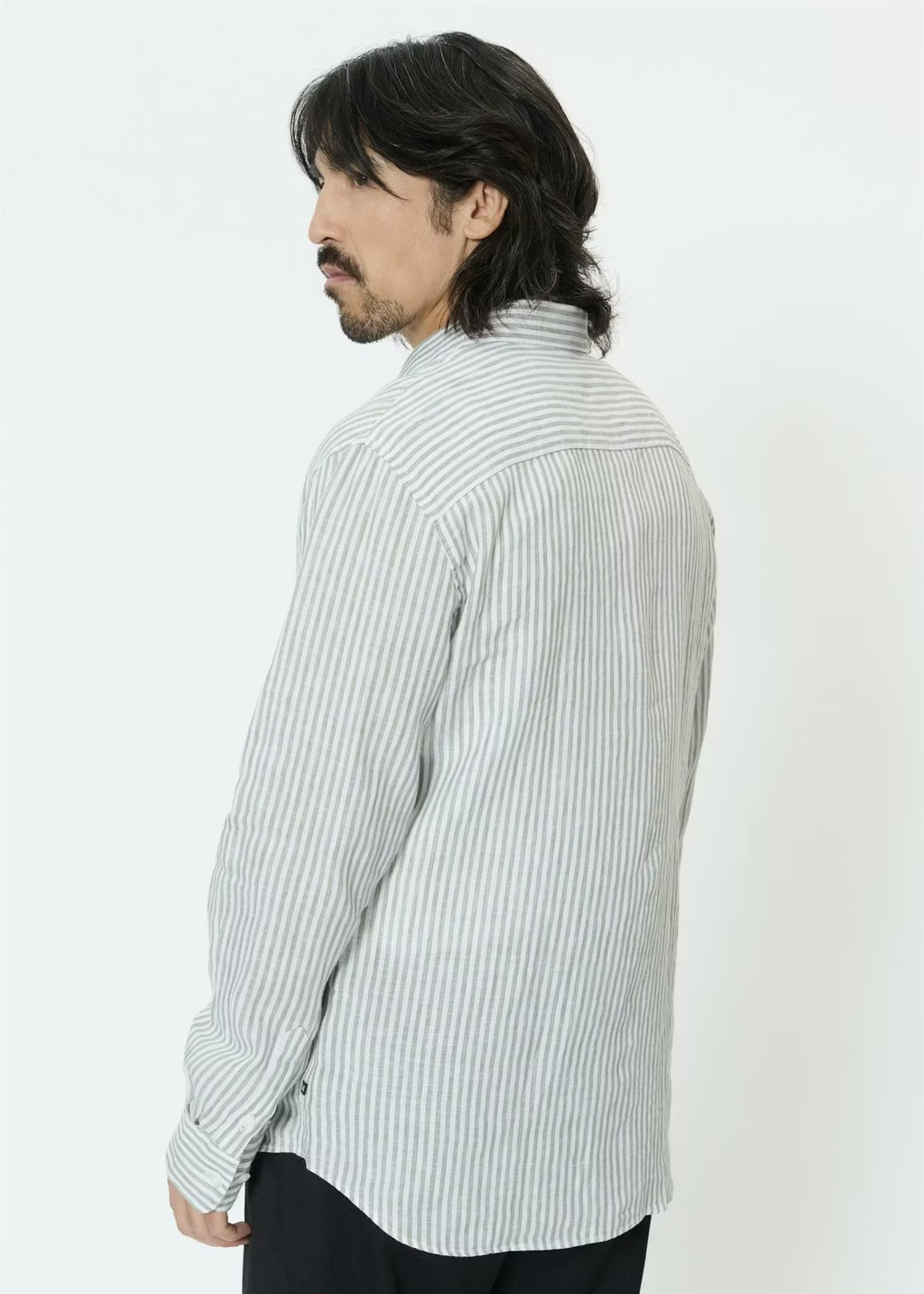 MAmarc Short Stripete Lin Skjorte