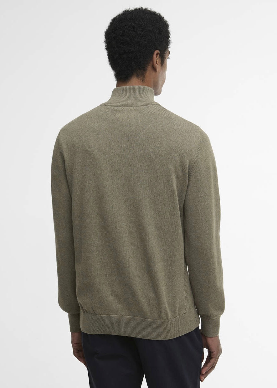 Cotton Half Zip Knitted Genser