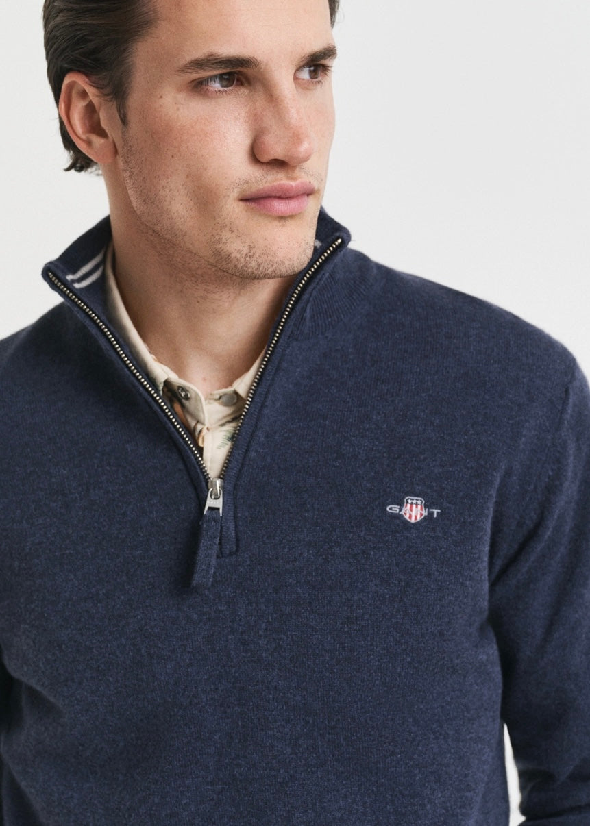 Superfine Lambswool Half Zip Genser