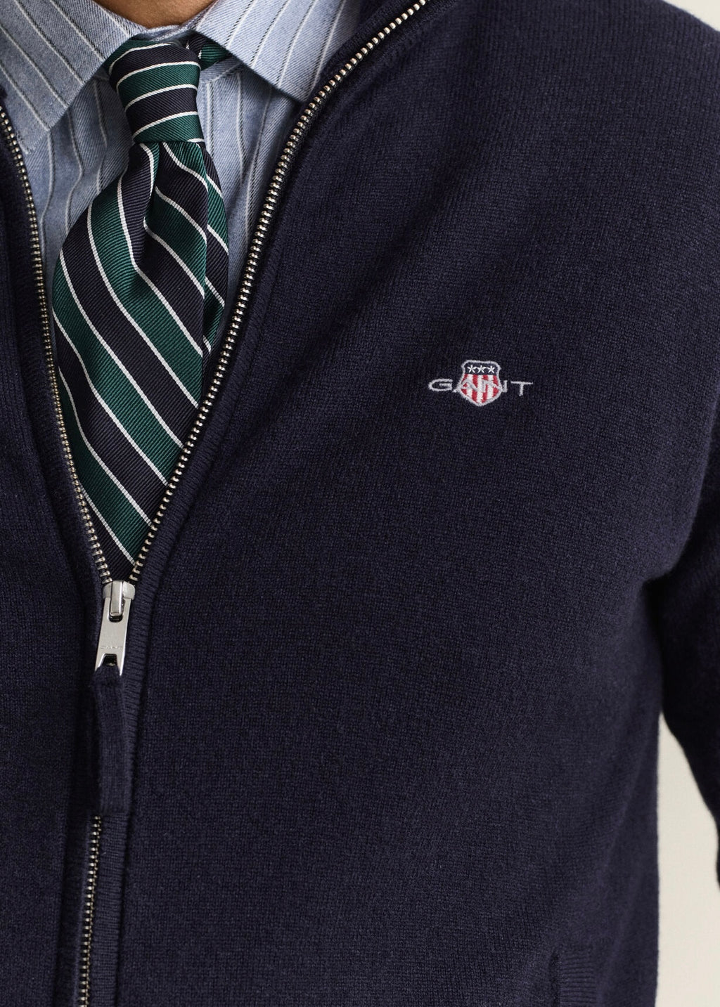 Superfine Lambswool Zip Cardigan