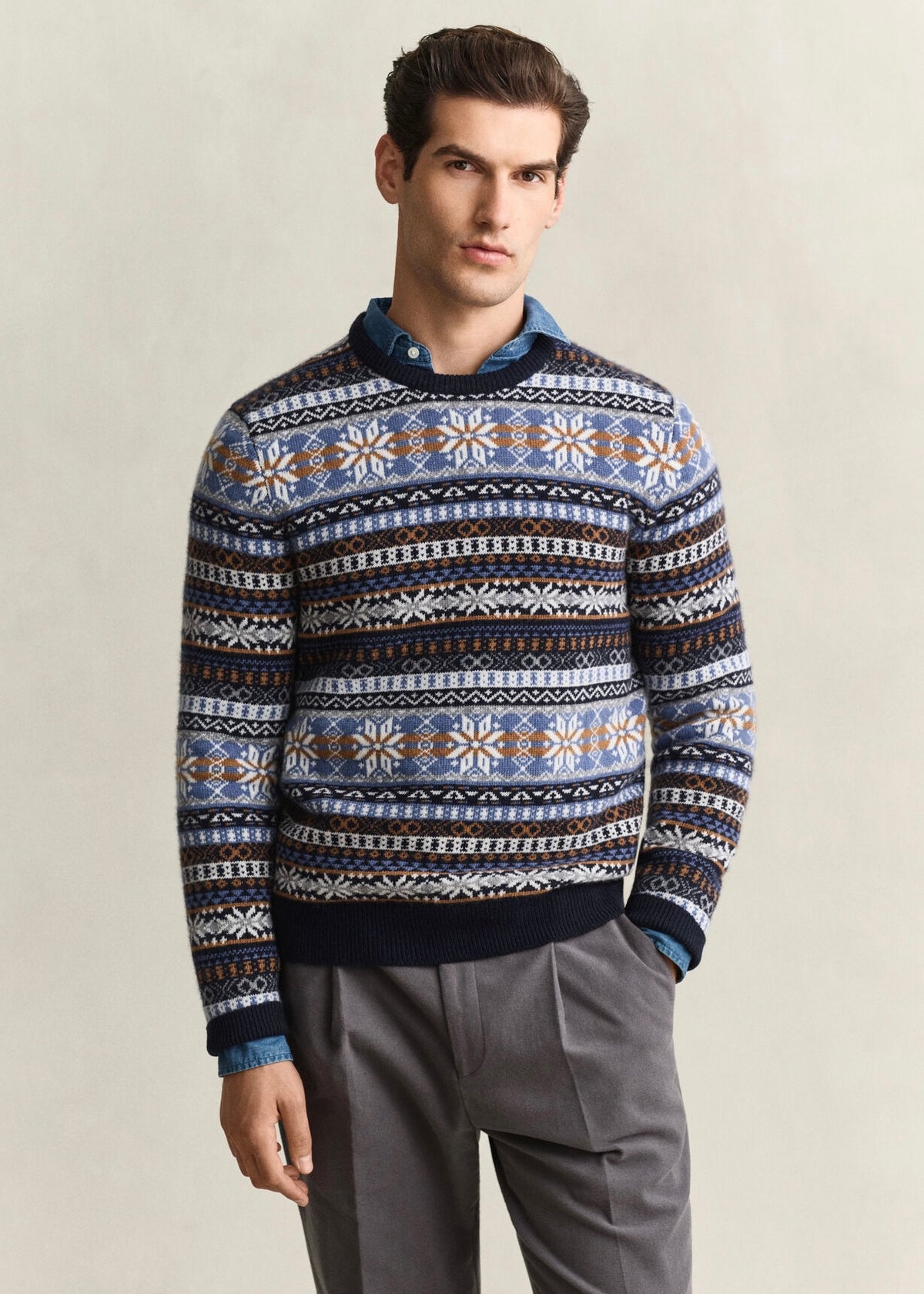 Fair Isle C-Neck Genser