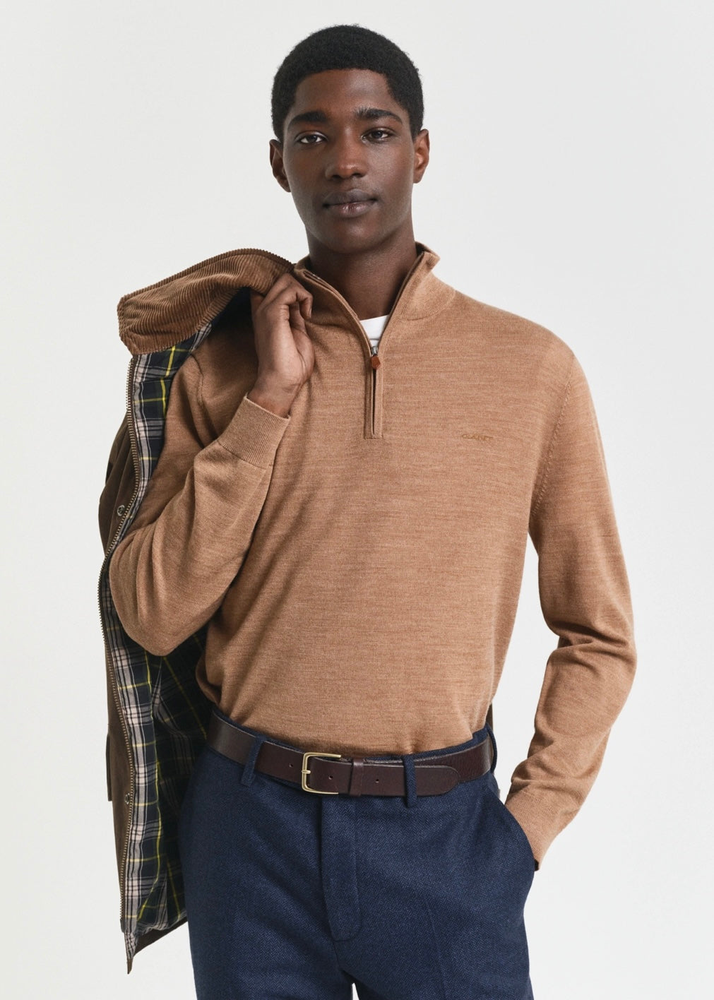 Extrafine Merino Wool Half Zip Genser