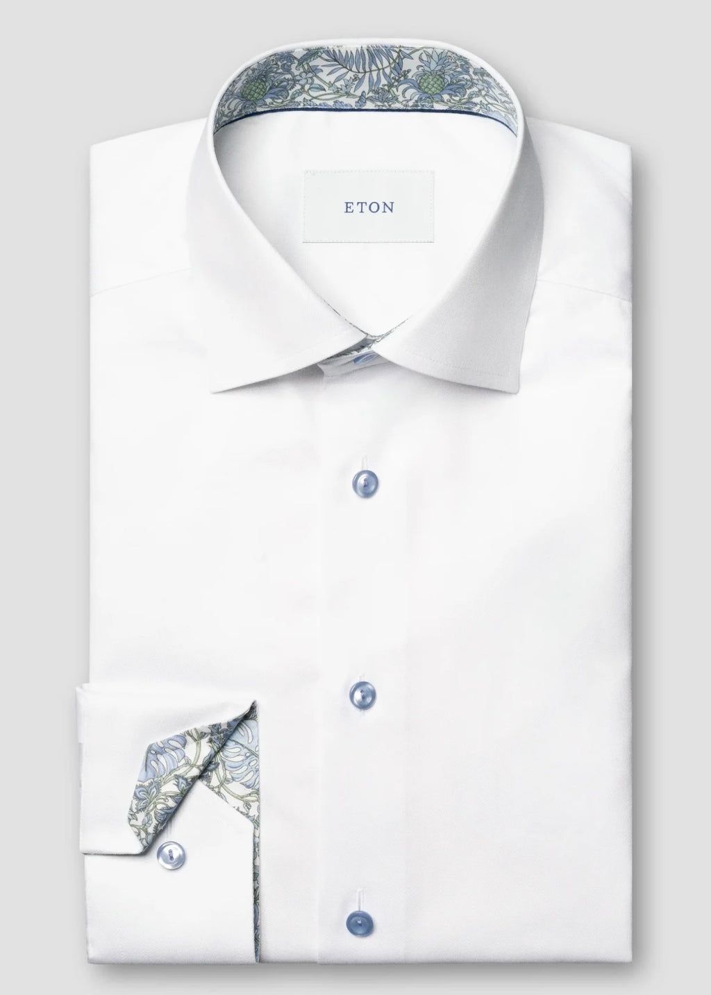 Floral Effect Signature Twill Slim Skjorte