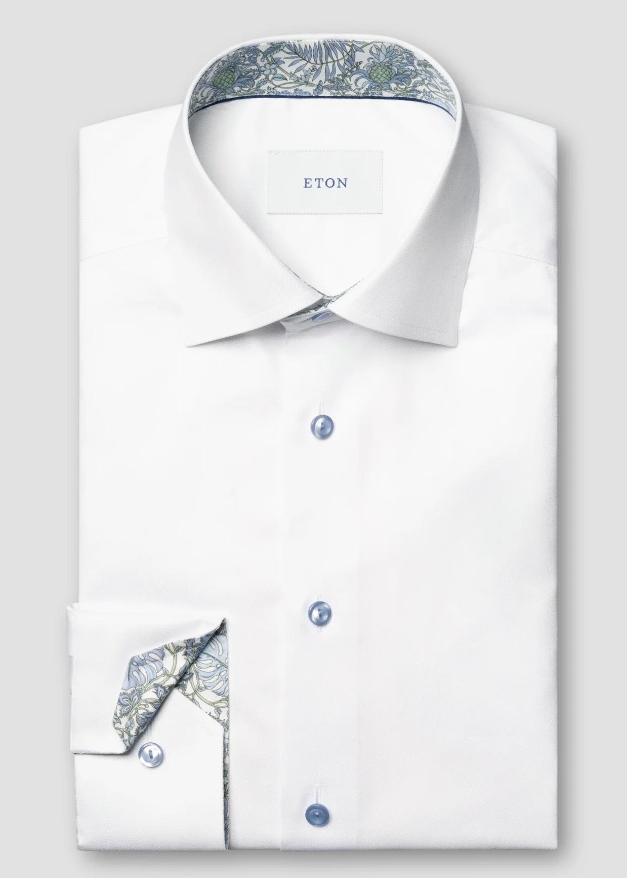 Floral Effect Signature Twill Slim Skjorte