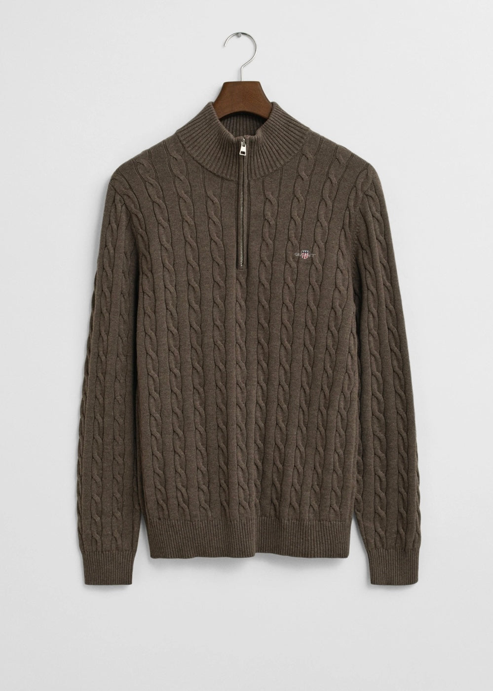 Cotton Cable Half Zip Genser