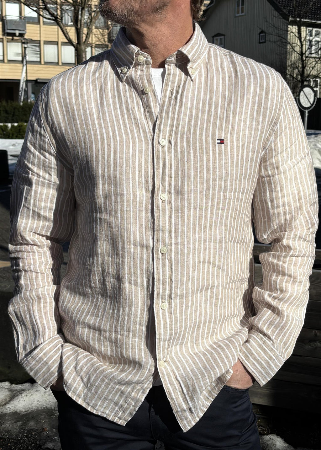 Linen Bengal Stripe RF Skjorte