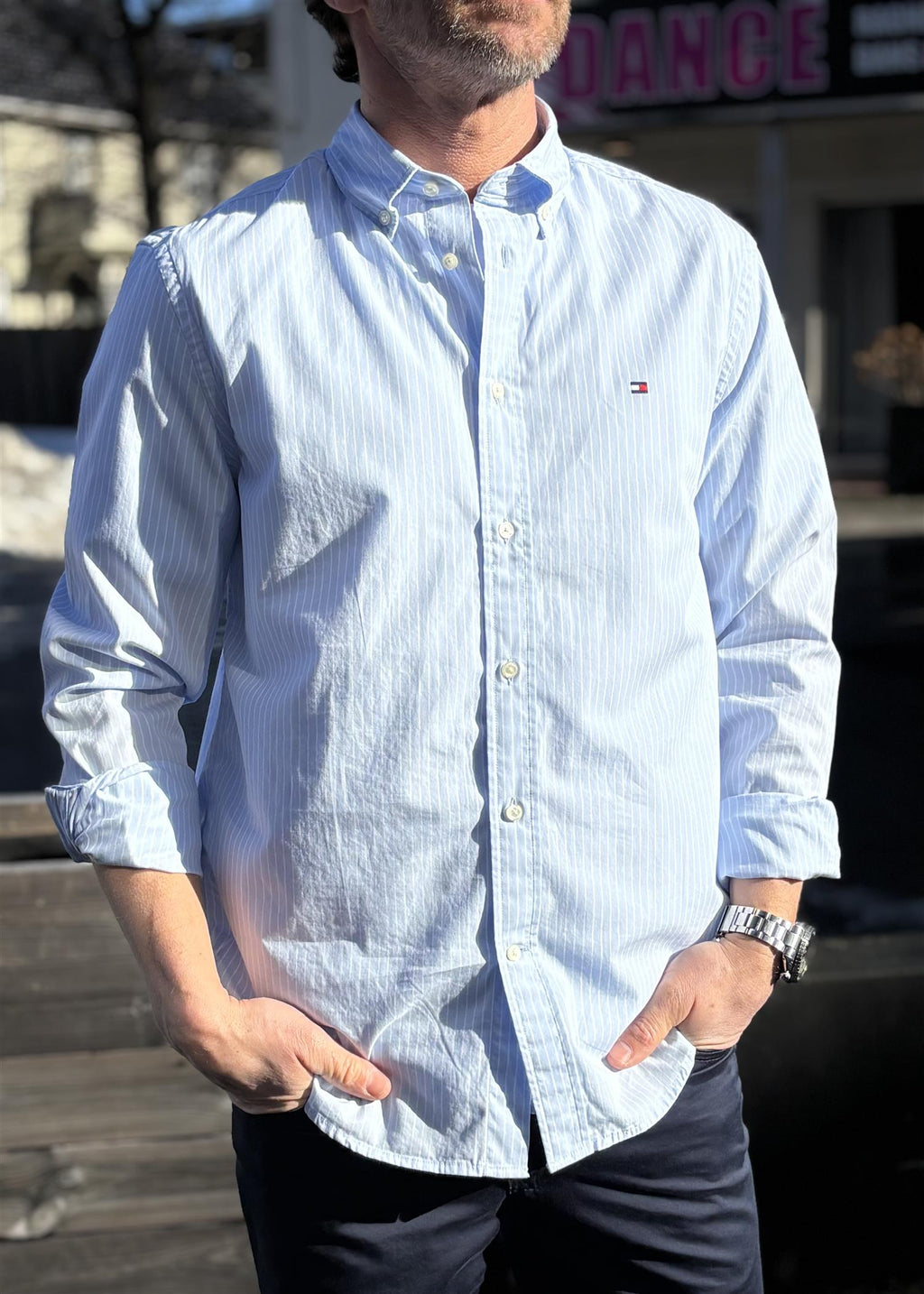 Core Hairline Poplin RF Skjorte