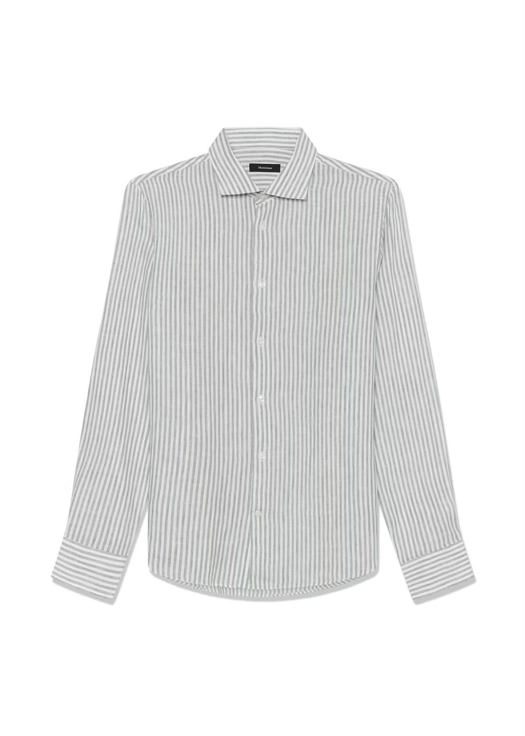 MAmarc Short Stripete Lin Skjorte