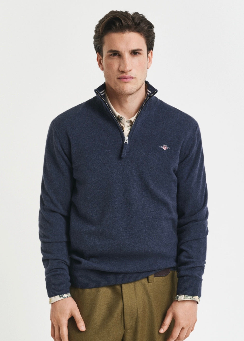 Superfine Lambswool Half Zip Genser