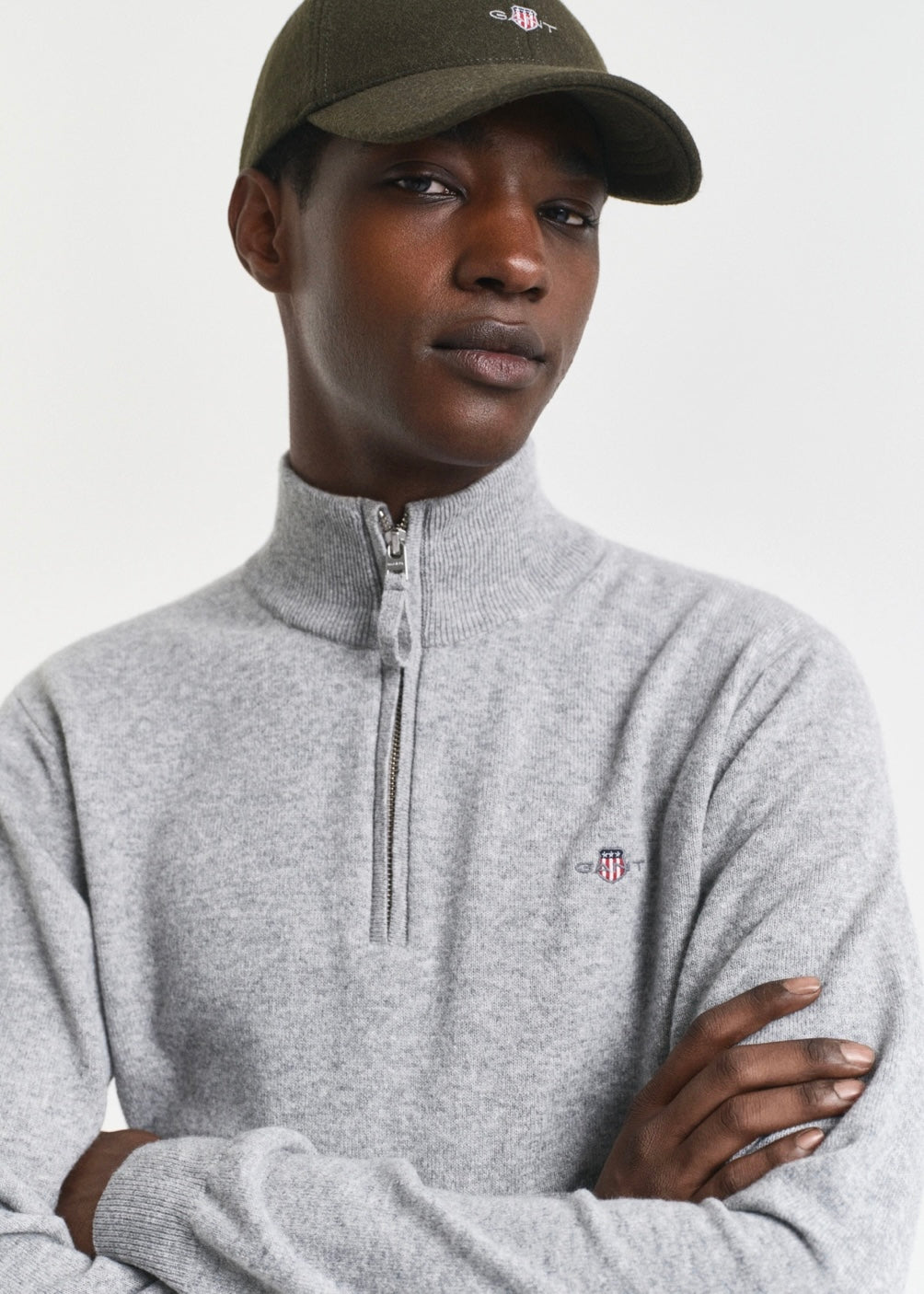 Superfine Lambswool Half Zip Genser