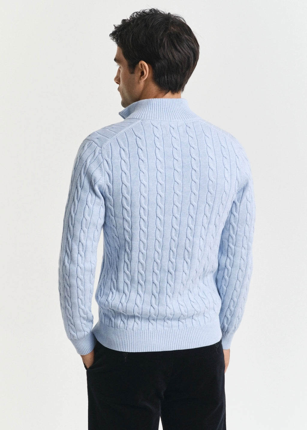 Cotton Cable Half Zip Genser