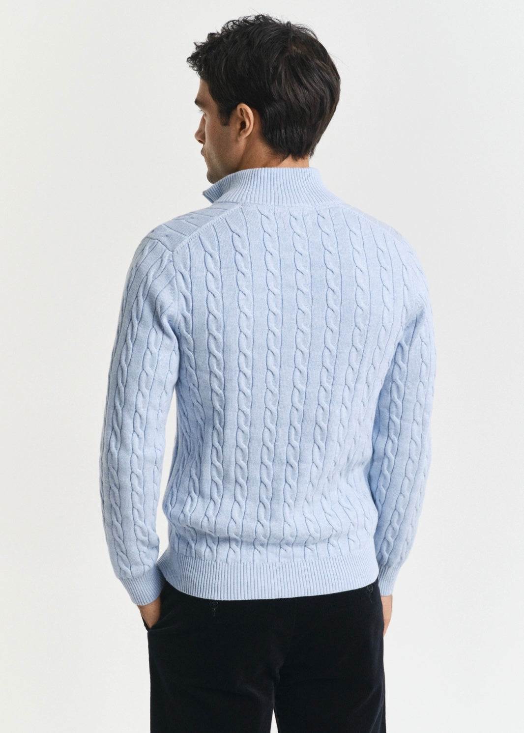 Cotton Cable Half Zip Genser