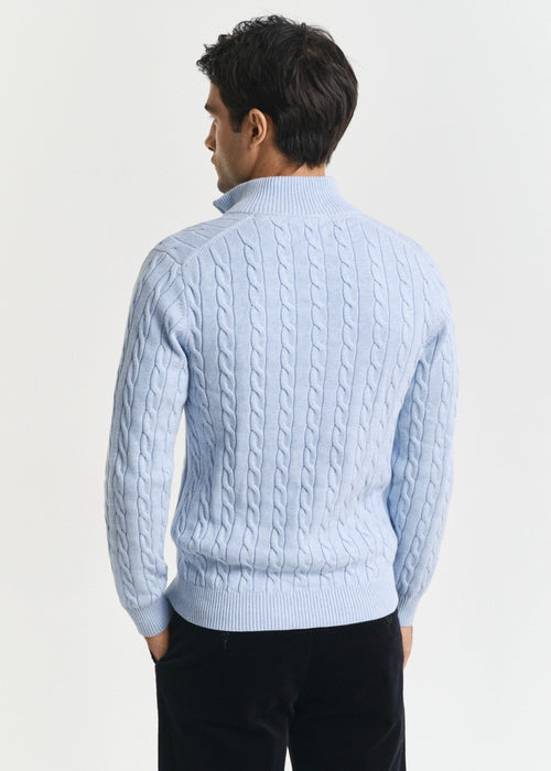 Cotton Cable Half Zip Genser