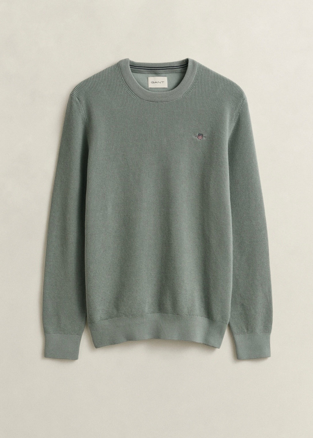 Micro Textured Cotton C-neck Genser