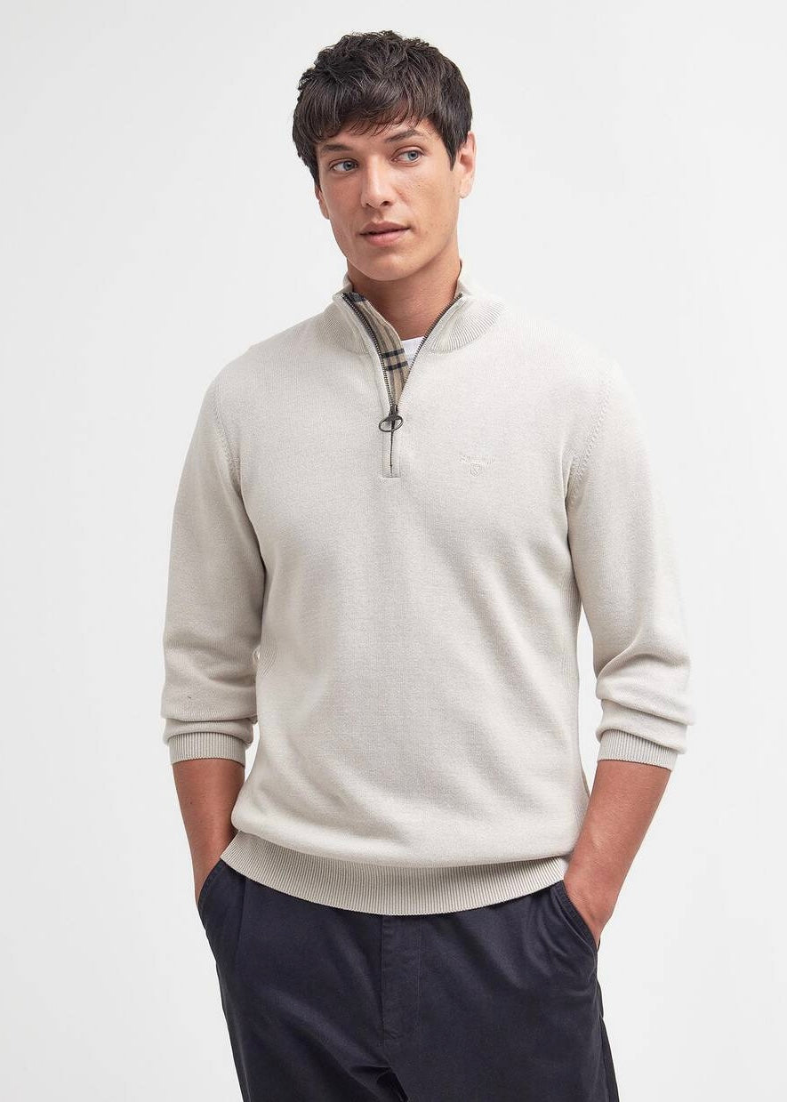 Cotton Half Zip Knitted Genser
