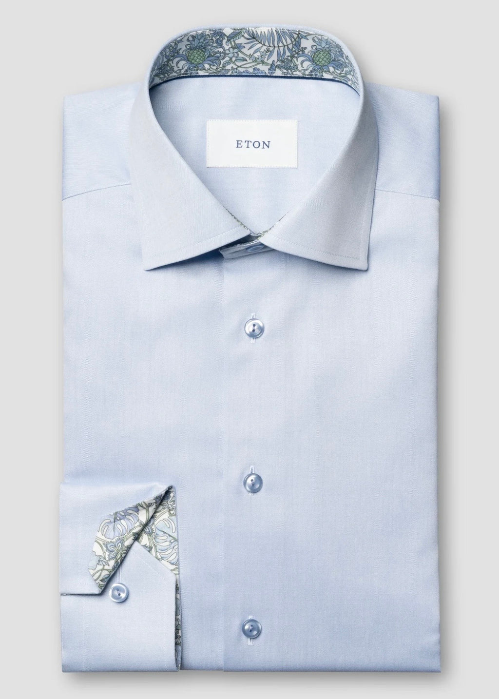 Floral Effect Signature Twill Slim Skjorte