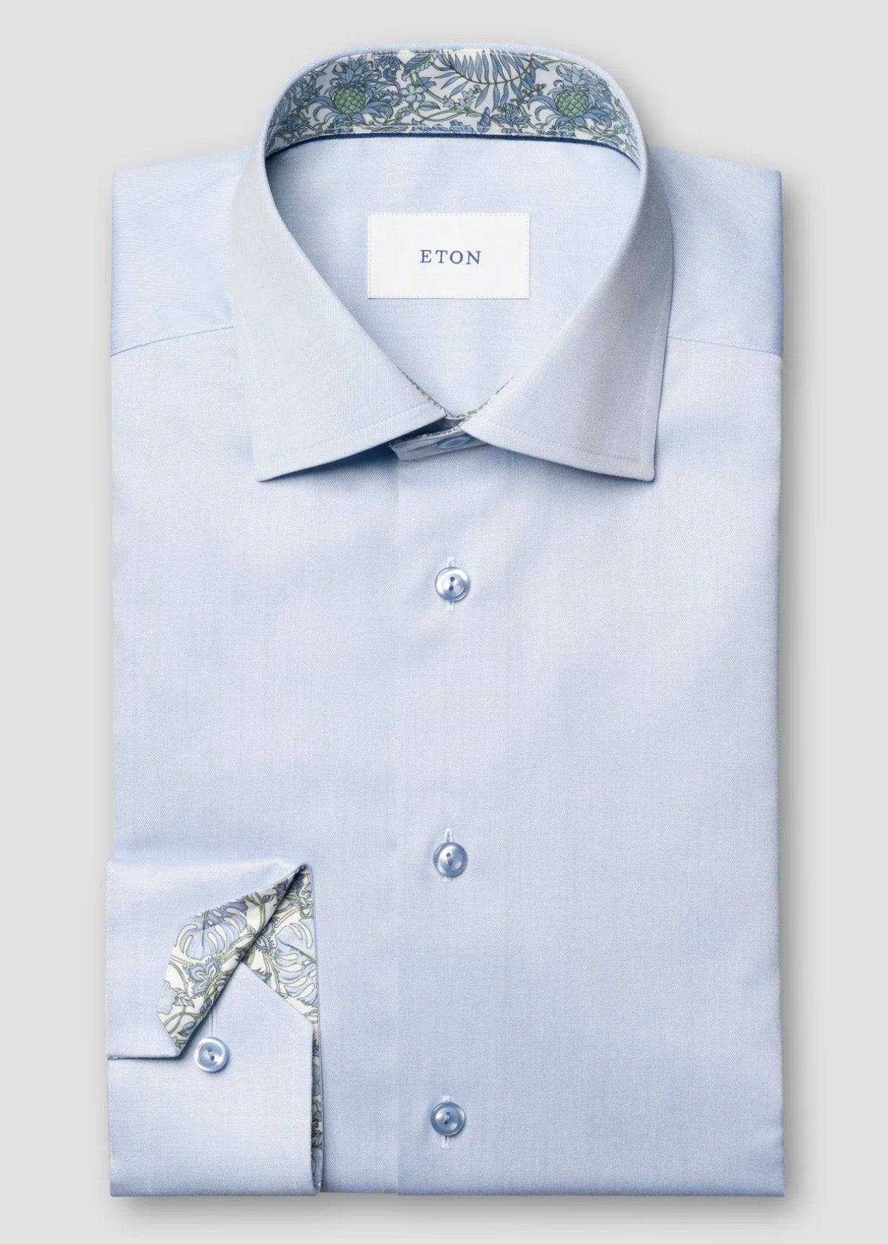 Floral Effect Signature Twill Slim Skjorte