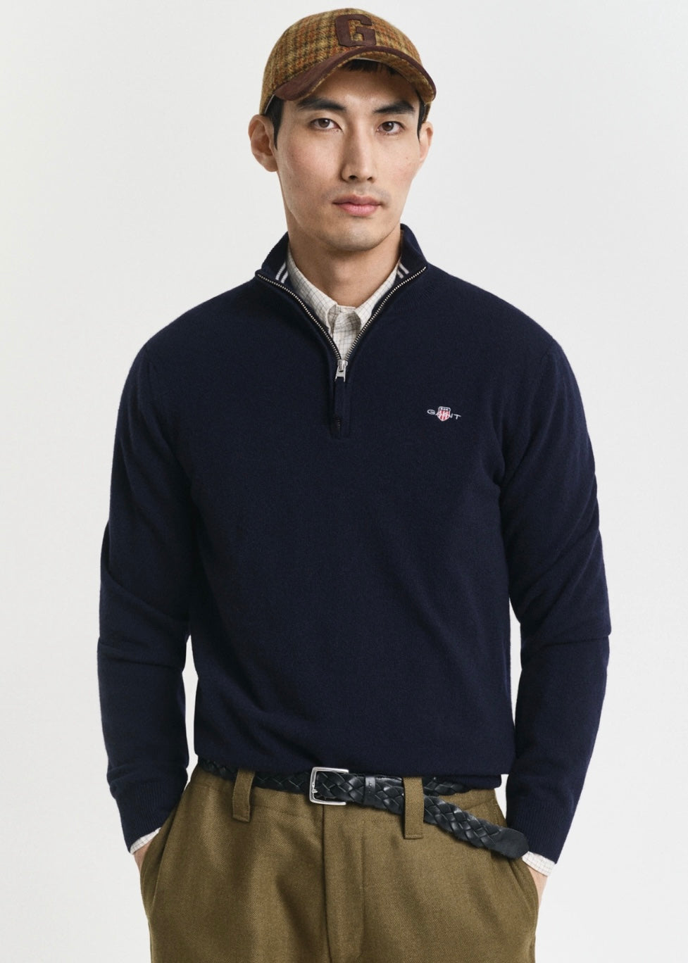 Superfine Lambswool Half Zip Genser