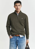 Cotton Cable Half Zip Genser