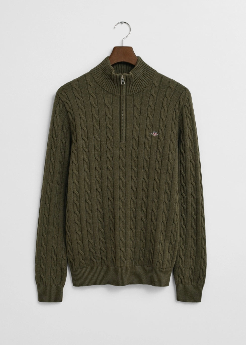 Cotton Cable Half Zip Genser