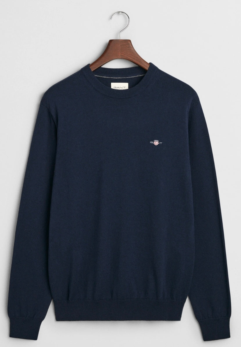 Cotton/Wool C-neck Genser
