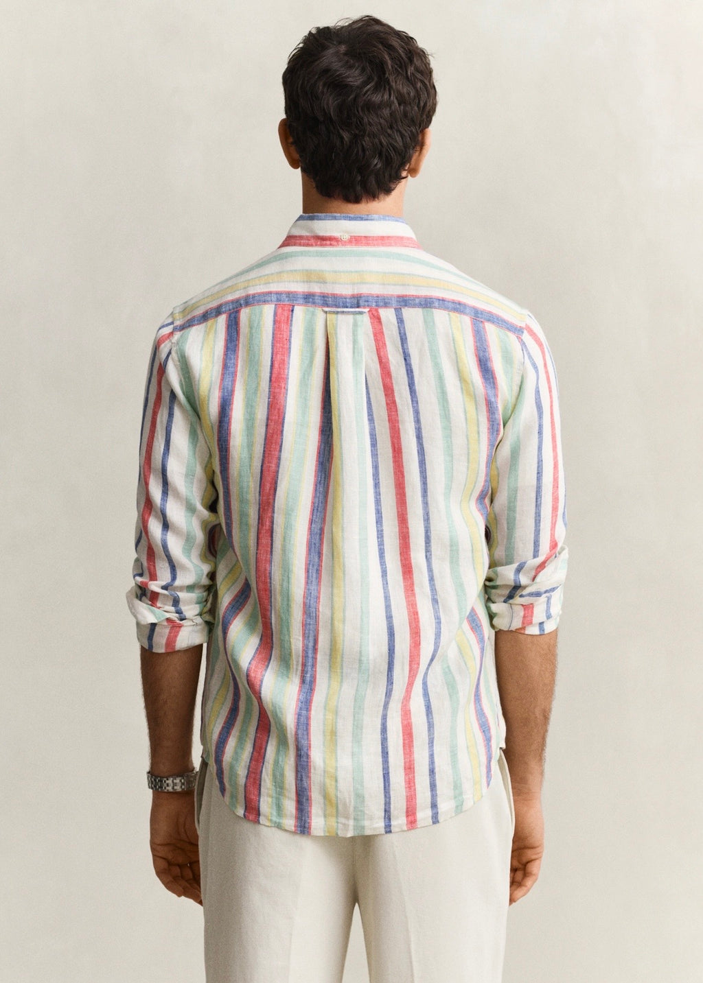 Reg Multistripe Lin Skjorte