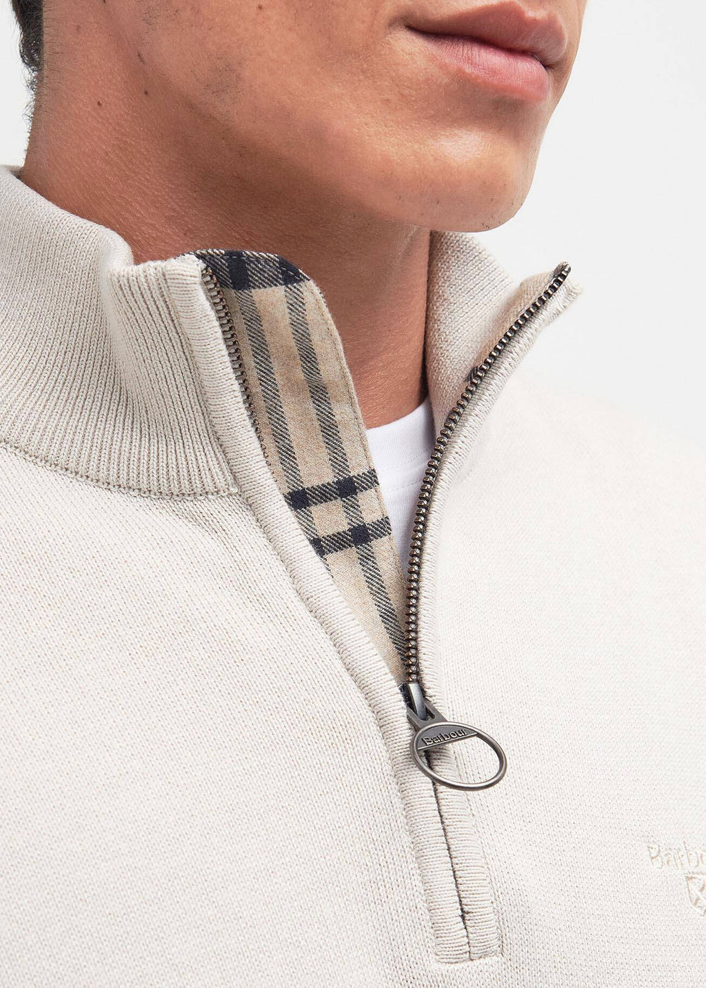Cotton Half Zip Knitted Genser