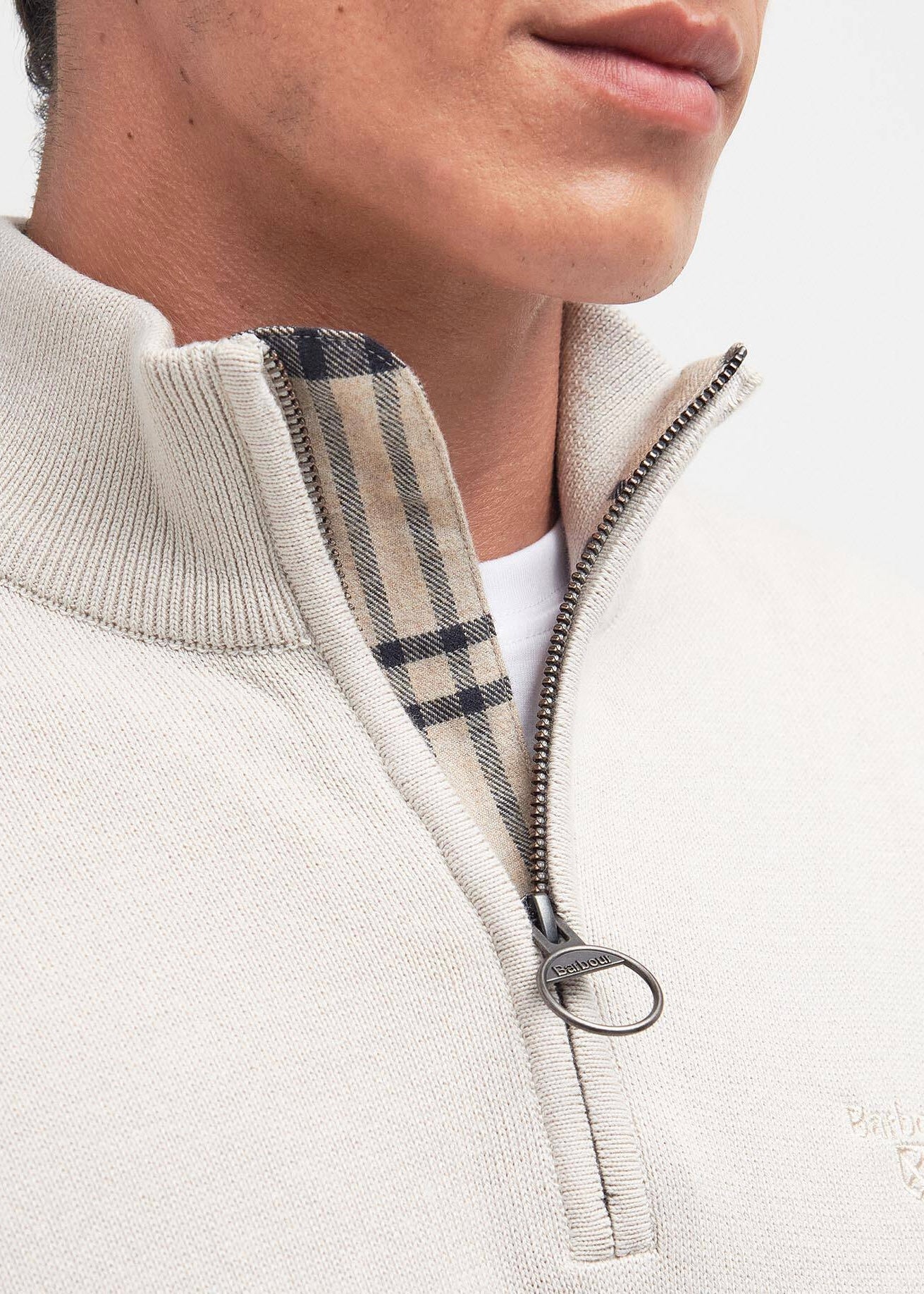 Cotton Half Zip Knitted Genser