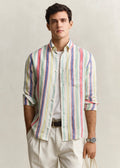 Reg Multistripe Lin Skjorte