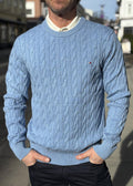 Classic Cotton Cable Crew Neck Genser