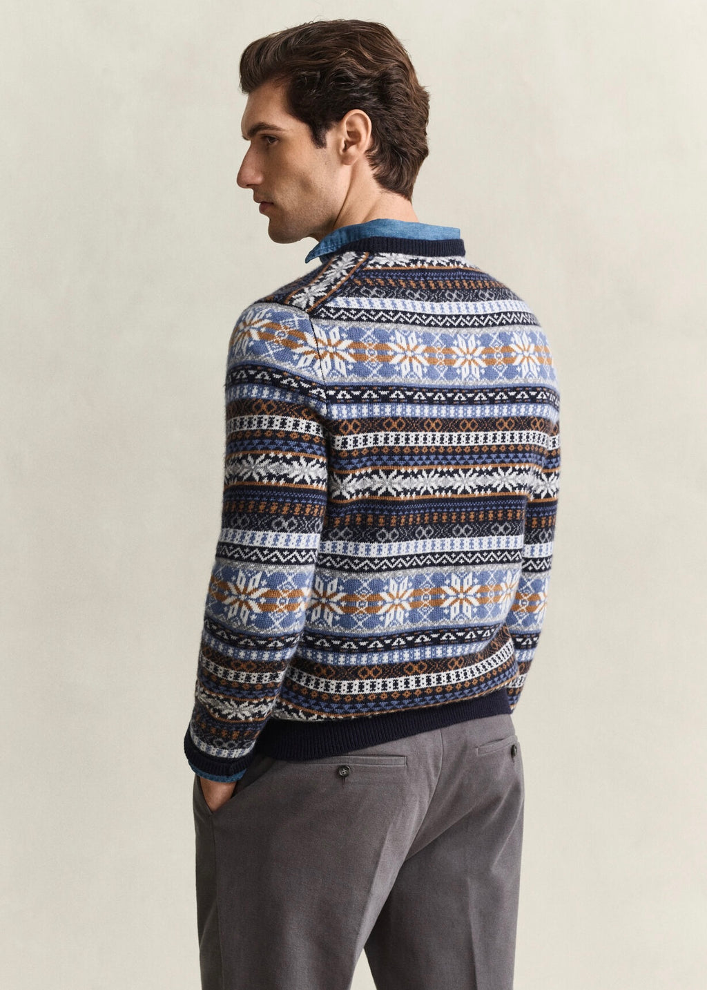 Fair Isle C-Neck Genser